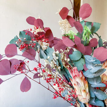 Pink Protea And Preserved Eucalyptus Bouquet, 3 of 5