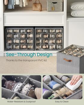 Shoe Organiser Box With Dividers And Cover, 4 of 6