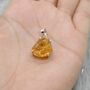 Raw Citrine Pendant On Sterling Silver Chain Neckace, thumbnail 1 of 8