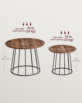 Set Of Two Modern Round Coffee Tables Steel Frame, 7 of 8