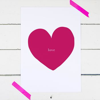 Love Heart Valentines Print, 2 of 4