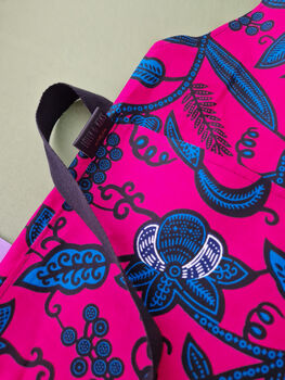 African Print Apron | Pink Leaf Omolara Print, 6 of 6