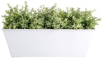 White Zinc Metal Balcony Planter With Flower Pot Holder, 2 of 4