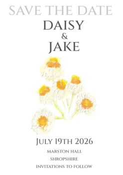 Pack 12 Daisy Original Personalised RSVP Wedding Stationery, 4 of 6