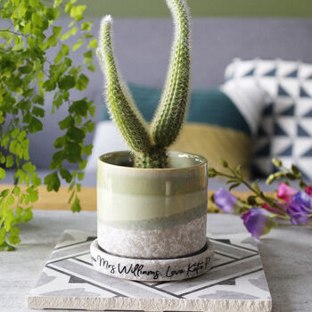 Personalised Thank You Teacher Hand Glazed Plant Pot, 3 of 12