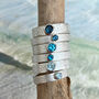 Blue Topaz December Birthstone Ring In Textured Sterling Silver, thumbnail 4 of 11
