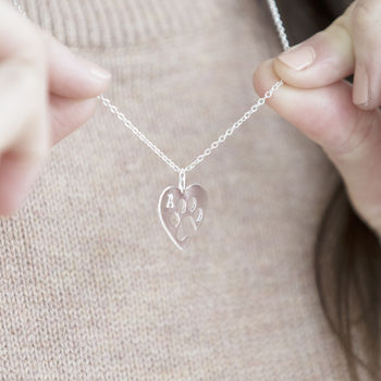 Personalised Paw Print Heart Necklace, 4 of 11