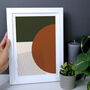 Orange And Green Abstract Shapes Geometric Print, thumbnail 5 of 6