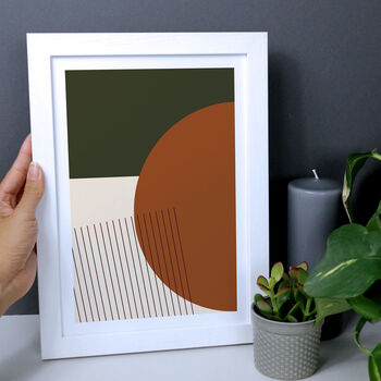 Orange And Green Abstract Shapes Geometric Print, 5 of 6