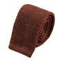 Brown Marl Silk Knitted Tie Five.5cm, thumbnail 1 of 3