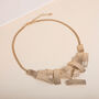 Gold Colour Layered Texture Rectangle Necklace, thumbnail 2 of 4