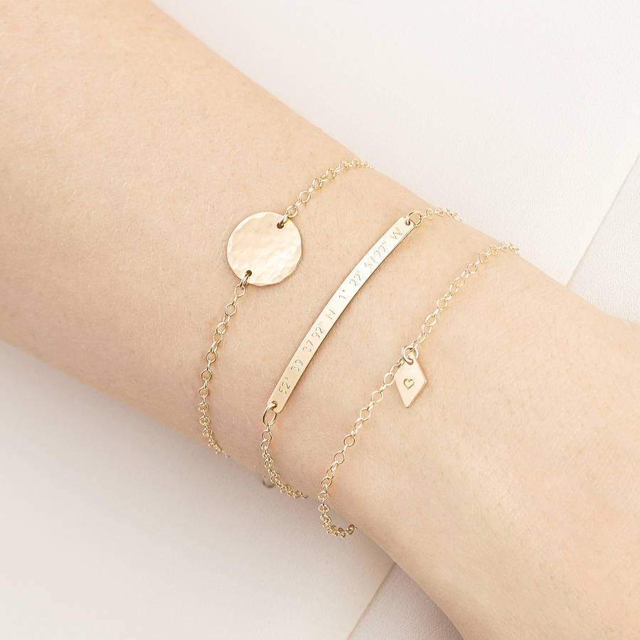 Personalised Gold Fill Stacking Bracelet Set By Minetta Jewellery