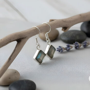Handmade Sterling Silver Labradorite Drop Earrings, 4 of 4