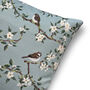 Luxury Soft Velvet Cushion Orchard Blossom Duck Egg, thumbnail 4 of 6