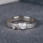 Asymmetrical Oval Diamond Platinum Engagement Ring, thumbnail 1 of 3