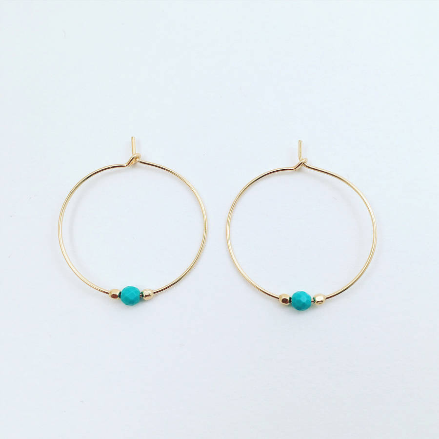 Turquoise Gold Filled Hoops By Ilona Maria Jewellery ...
