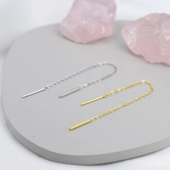 Sterling Silver Vertical Bar Ear Threader, 8 of 12