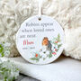 Robins Appear Ceramic Disc Hanging Decoration Bauble + Gift Box, thumbnail 3 of 6