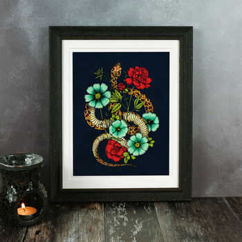 Floral Snake Giclée Art Print, 2 of 5