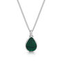 Men's Teardrop Malachite Urn Necklace 925 Sterling Silver, thumbnail 1 of 6