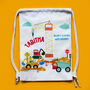 Children's Personalised Construction Themed Nursery Bag, thumbnail 2 of 4