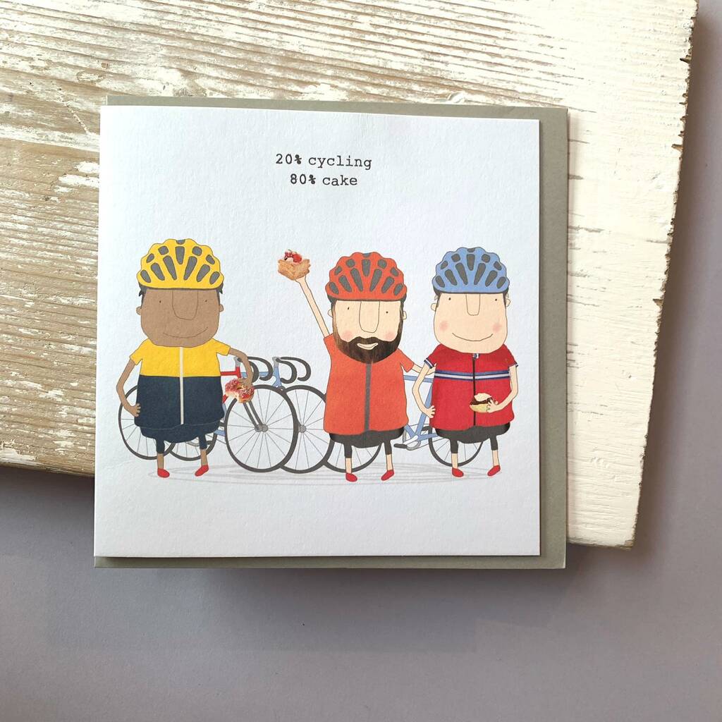 '20% Cycling 80% Cake' Greetings Card