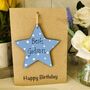 Personalised Godson Wooden Star Keepsake Birthday Card, thumbnail 2 of 2
