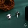 Dairy Cow Stud Earrings In Sterling Silver, thumbnail 3 of 11