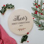 Personalised Baby's First Christmas Wooden Sign, thumbnail 1 of 2