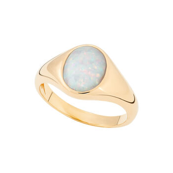 Sterling Silver Opal Signet Ring, 3 of 7