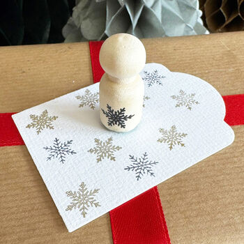 Mini Snowflake Rubber Stamp For Christmas Crafting, 4 of 4