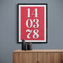 Personalised Custom Special Date Red Wall Art, thumbnail 1 of 7
