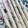 Ivory Hand Painted Pair Of Sweet Pea Taper Candles, thumbnail 2 of 4