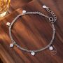 Sterling Silver Double Layer Heart Charm Bracelet, thumbnail 2 of 12
