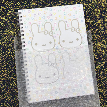 Bunny Bows Kawaii Foil Notebook, 3 of 3