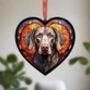 Weimaraner Stained Glass Effect Heart Suncatcher, thumbnail 2 of 5