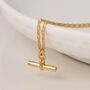 Sterling Silver T Bar Necklace, thumbnail 4 of 6