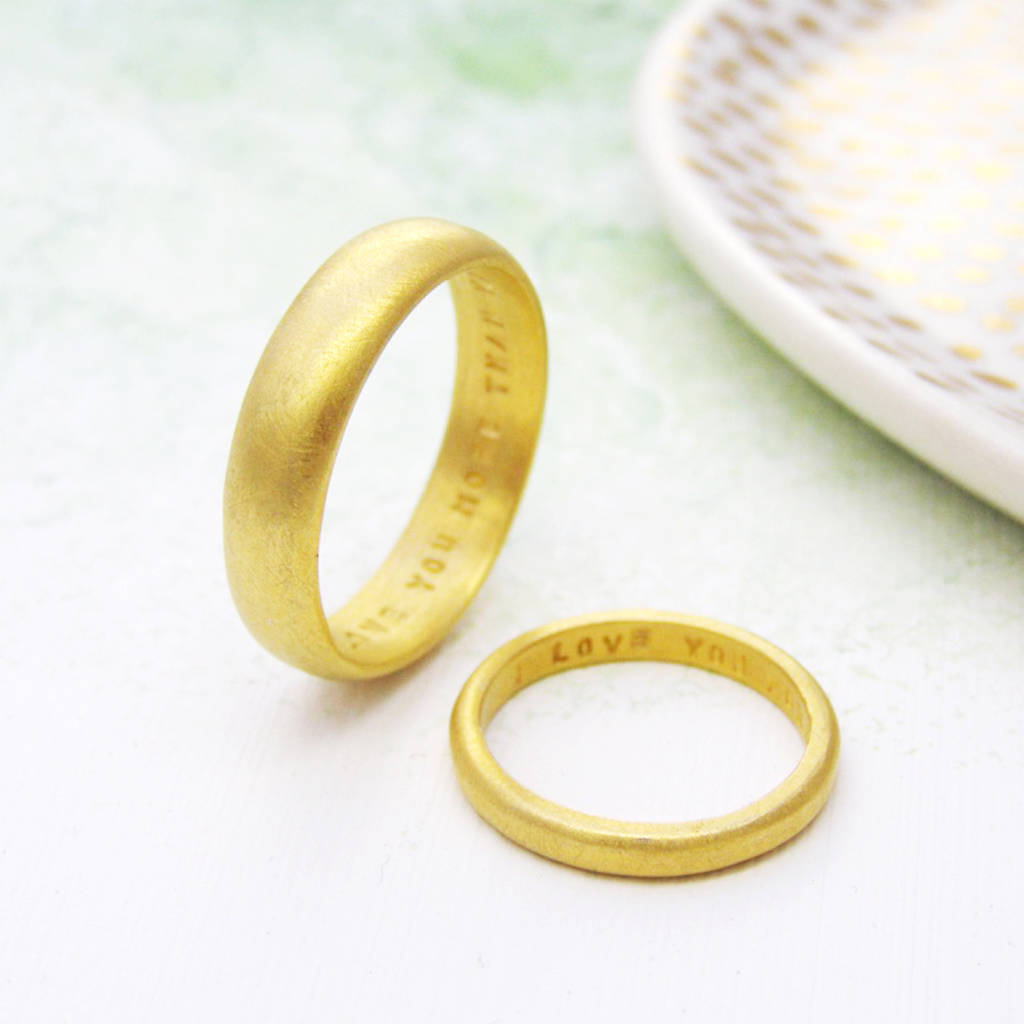 Personalised His And Hers Gold Bands By Soremi Jewellery ...