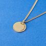 Gold Personalised Disc Pendant Necklace For Men And Women, thumbnail 3 of 8