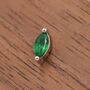 Sterling Silver Emerald Green Marquise Stud Earrings, thumbnail 4 of 12