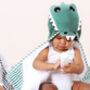 Hooded Baby Towel Crocodile, thumbnail 1 of 4
