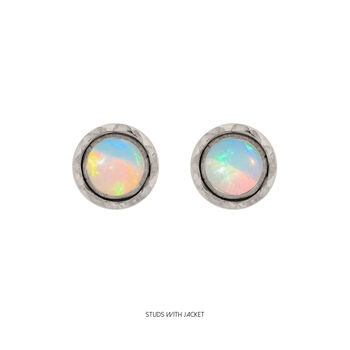 Maya Opal Stud Earrings Sterling Silver Or Gold Plated, 6 of 12