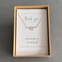 Thank You Heart Knot Necklace – Bridesmaid Or Wedding Party Gift, thumbnail 1 of 12