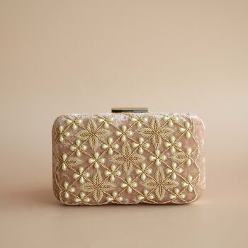 Lana Champagne Gold Velvet Clutch, 6 of 6