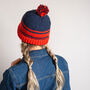 Unisex Hat Knitting Kit Navy, thumbnail 2 of 7