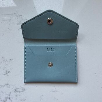 Personalised Soft Faux Leather Button Popper Card Holder Wallet Purse, 6 of 8