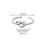 Sterling Silver Adjustable Heart Knot Ring, thumbnail 6 of 8
