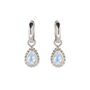 June Birthstone Moonstone Sterling Silver Huggie Hoop Earrings, thumbnail 2 of 12