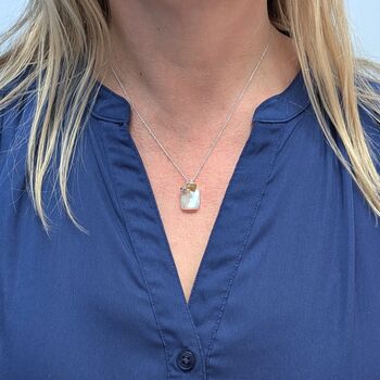 The Duo Moonstone Necklace, Silver, 2 of 10