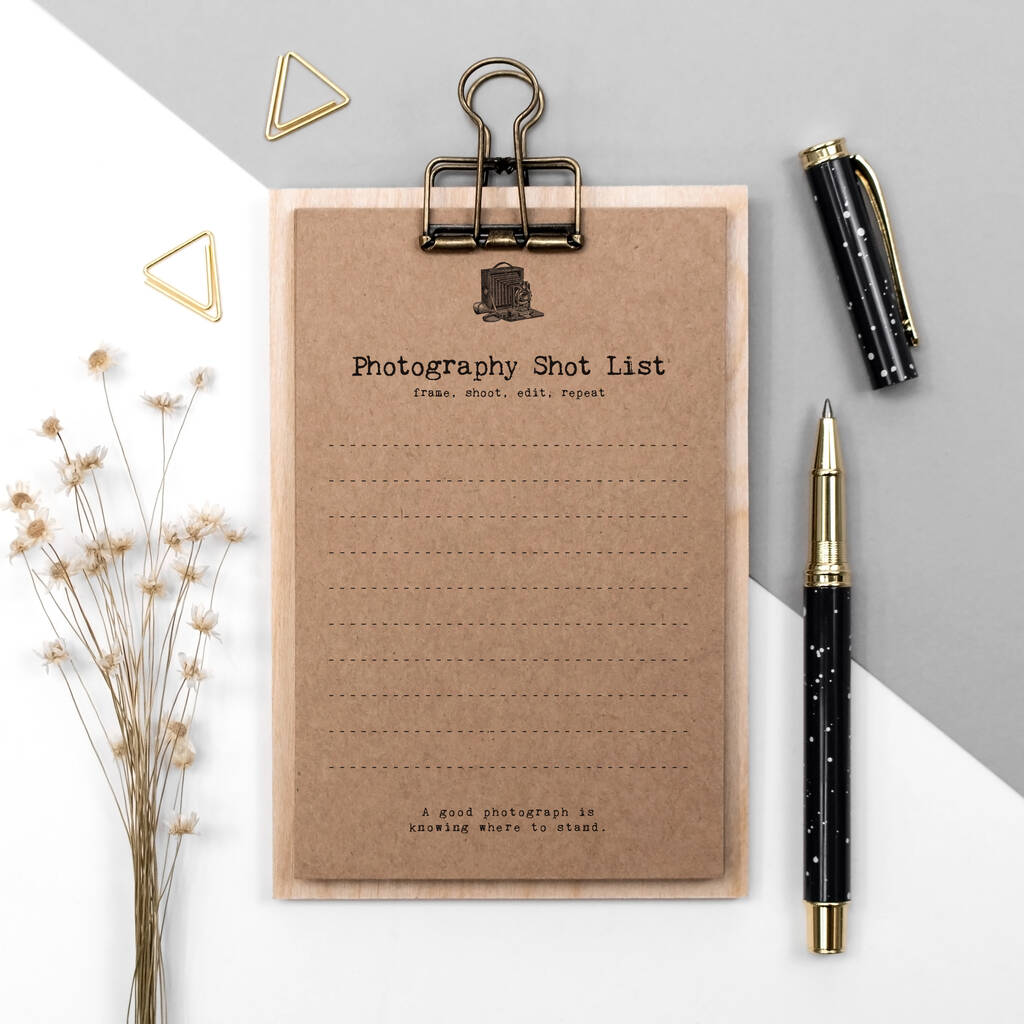 Photographer Gift To Do Lists On Mini Clipboard, 1 of 8